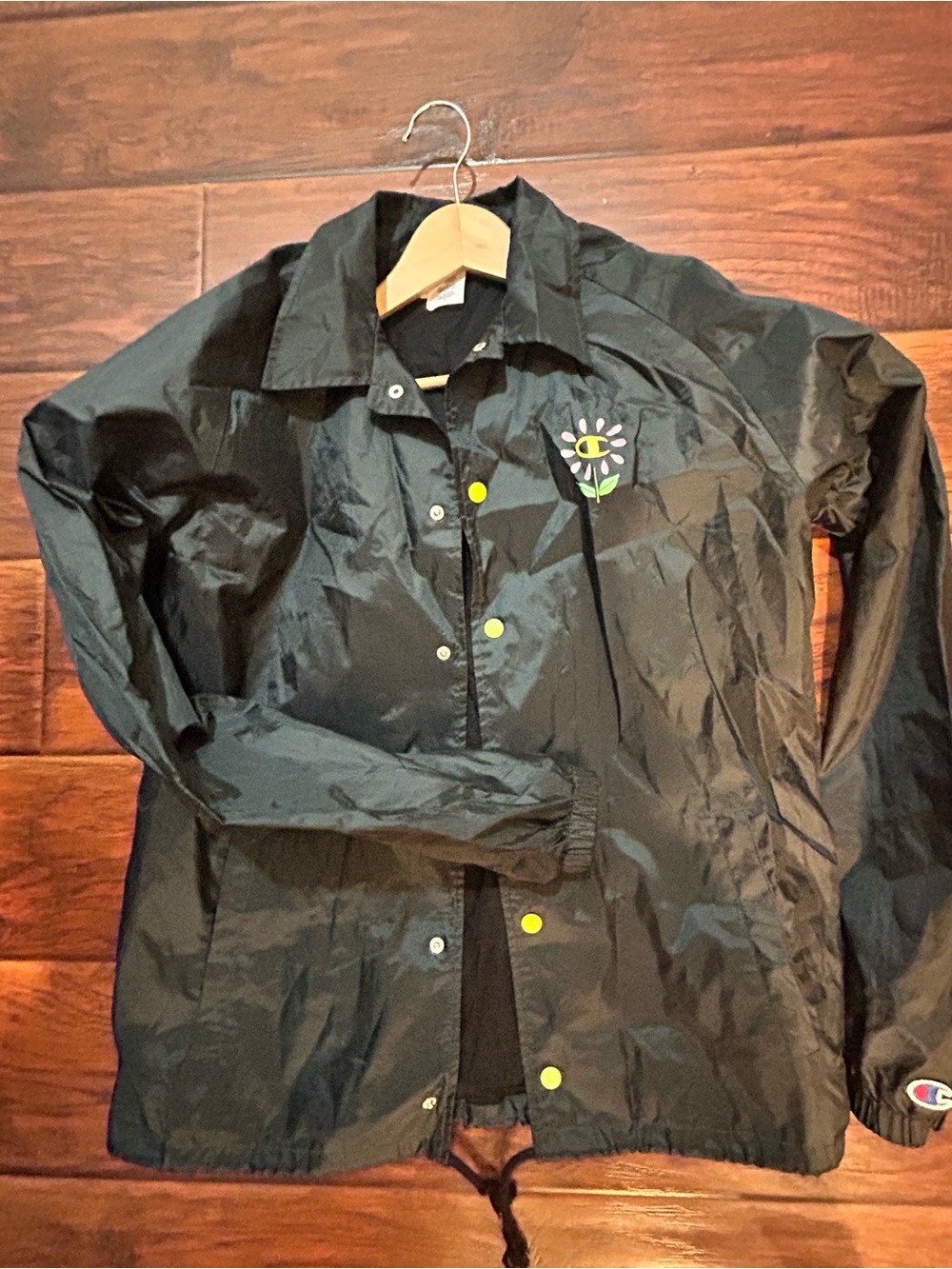 Champion Black windbreaker with cute buttons